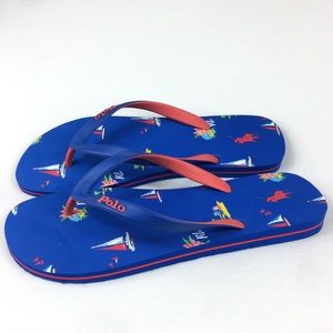 Polo Ralph Lauren Bolt Nautical Flip Flop Sandal Multicolor Men 11/12, 13/14 new